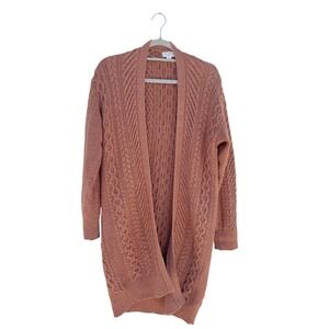 Nili Lotan x Target Rust Cable Knit Wool Blend Long Duster Oversize Cardigan XXS